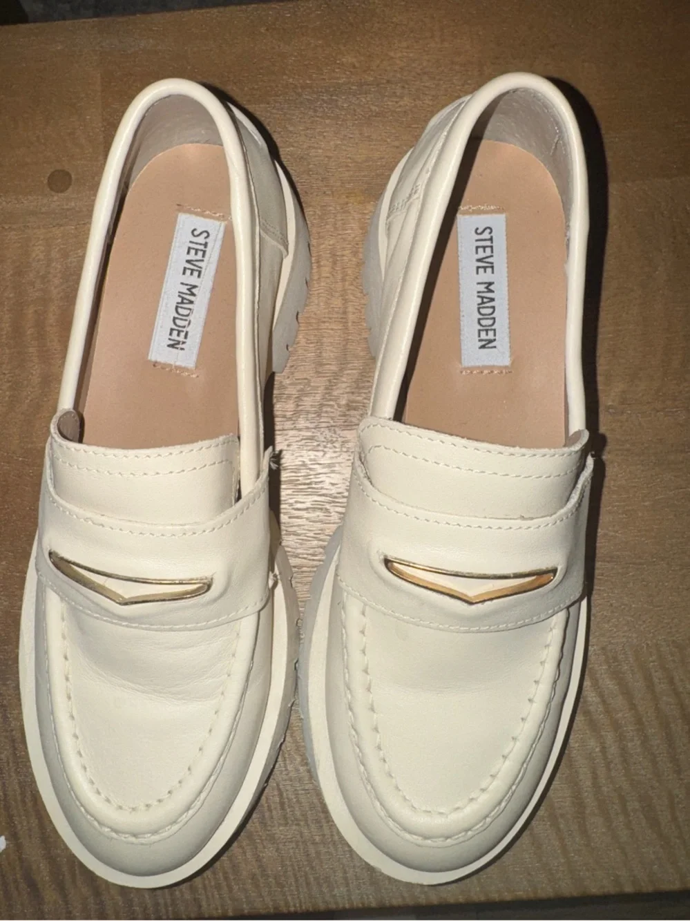 Steve Madden Cream Platform Loafer